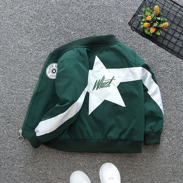 2025 new boys' spring clothes medium and older children's clothes super cool baseball clothes spring and autumn casual cardigan jacket handsome