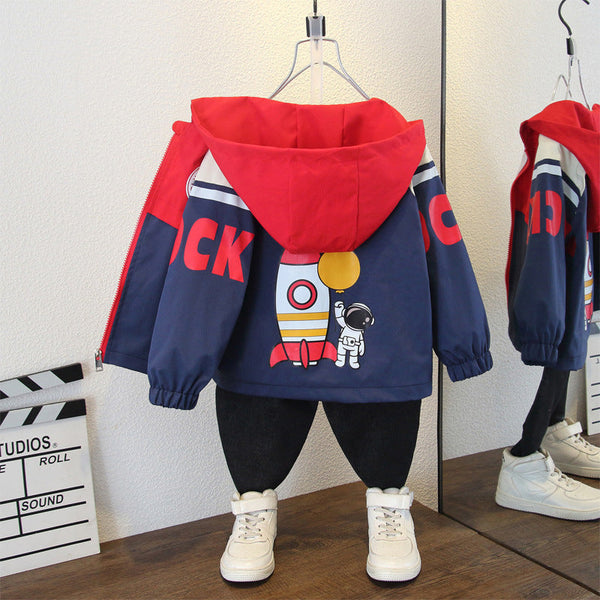Children's coat spring and autumn children's clothing new boys thin jacket zipper shirt medium and older children's outdoor jacket top