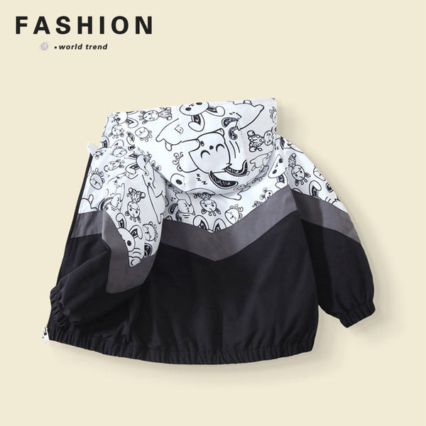 Children's clothing boys spring coat new color matching foreign children handsome spring and autumn boys spring cardigan top thin