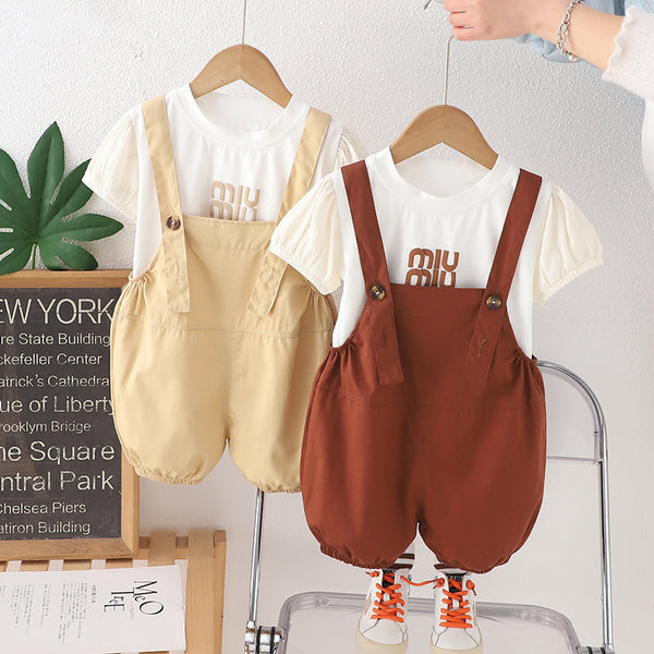 Mori retro baby overalls, literary thin overalls, 7-point overalls