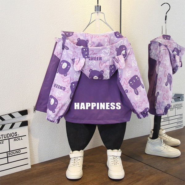 Girls coat 2025 children's jacket loose casual top spring and autumn new boys trench coat jacket tide