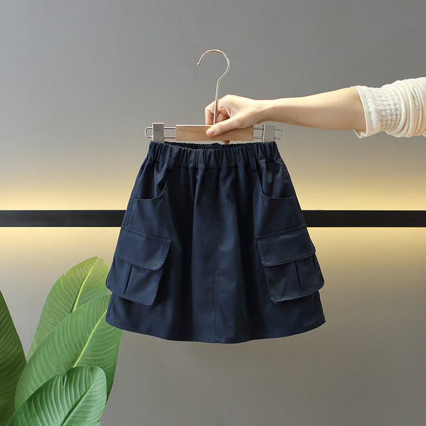 Girls tooling skirt short skirt summer 2025 new children's foreign elastic waist skirt casual spring and autumn short skirt