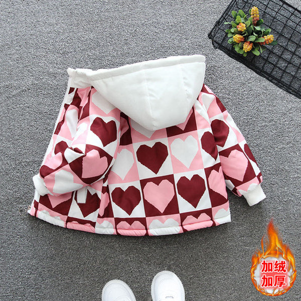 Girls' love cotton clothes, piled and thickened autumn and winter tooling jackets, children's pie, overcome boys and older children to keep warm