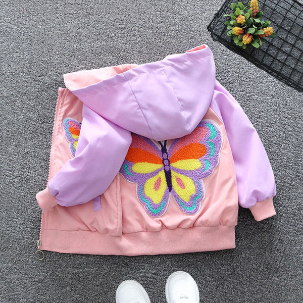 Kids Girls Butterfly Jacket – Medium & Older Girls’ Hooded Streetwear