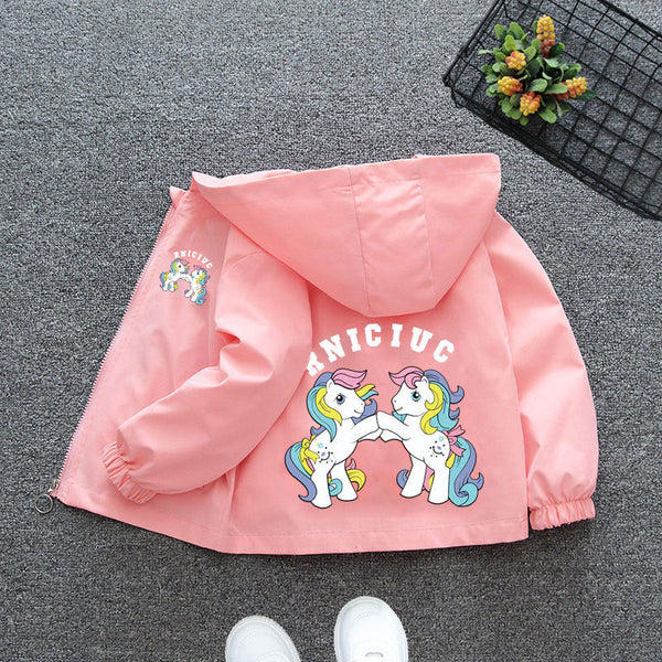 2025 Baby Girls’ Coat – Korean Style Cartoon Trench Jacket, Children’s Fashion Top