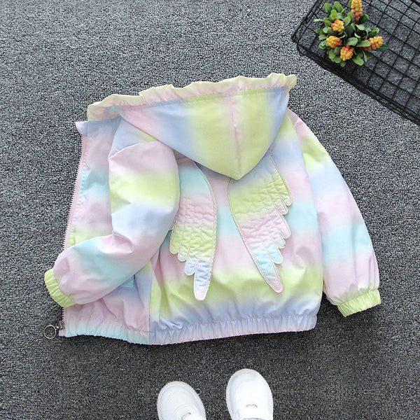 Children's clothing girls' jacket spring clothing 2025 new children's baby girl spring and autumn little girl short hooded trench coat