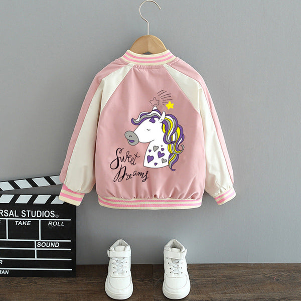 Girls spring coat 2025 new children's baseball jacket top spring and autumn middle and older children's trench coat Korean version