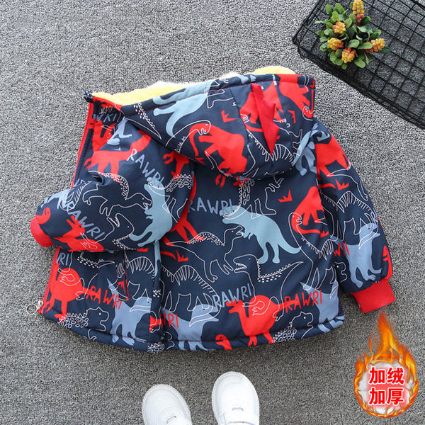 Boys' velvet padded jacket winter model 2025 new children's clothing medium and older children's foreign-style thickened padded jacket padded jacket men's treasure