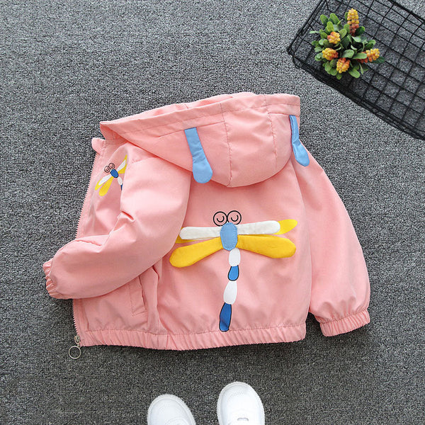 Children's clothing girls' jacket 2025 new spring and autumn children's spring clothing medium and small children's fashion thin hooded trench coat