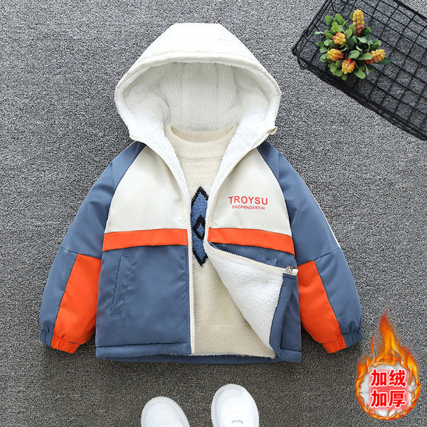 Padded Jacket Autumn/Winter Fleece Thickened Warm for Boys & Girls