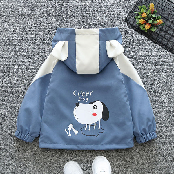 Boys' coat spring and autumn new children's trench coat children's clothing 2025 baby girl spring clothing cartoon jacket top