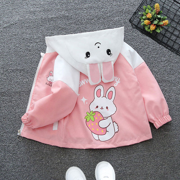 2025 Girls’ Cartoon Coat – Cute Korean Style Thin Jacket