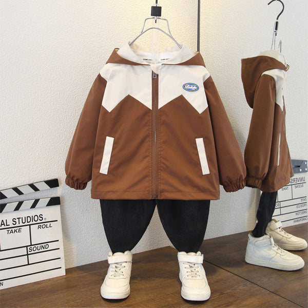 Boys' coats spring and autumn clothes 2025 new children's foreign-style tops