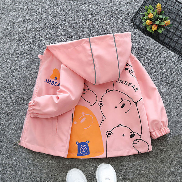 Girls' jackets spring and autumn 2025 new foreign-style children's clothing fashionable boys' hooded tops baby clothes autumn clothing