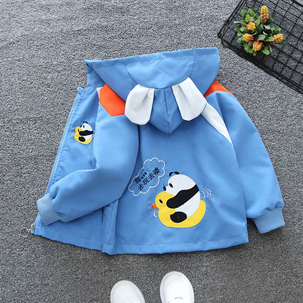 Boys contrasting baseball jacket autumn clothing spring and autumn baby children's clothing baby children's top cartoon hooded