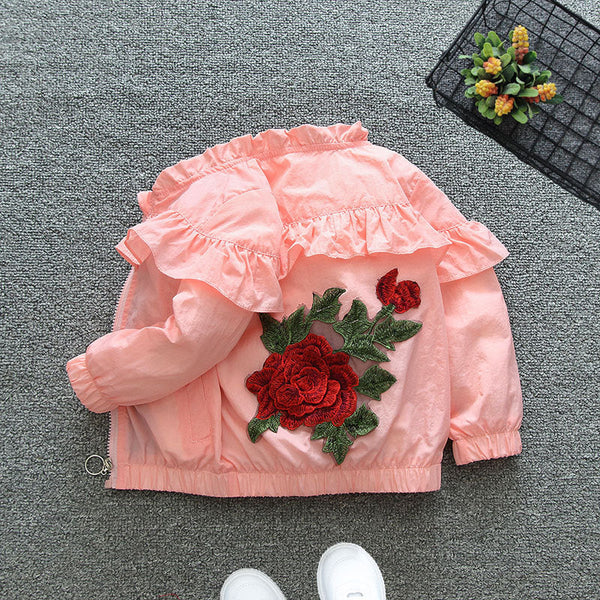 Girls thin coat spring and autumn top medium and older children's 2025 new children's clothing trendy little girls spring jacket cardigan