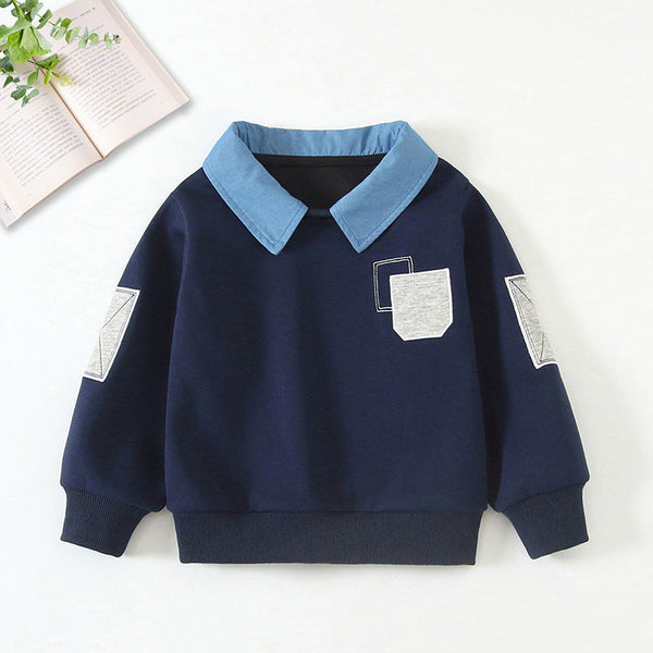 Boys spring and autumn break two sweaters autumn long-sleeved jumper 2025 new children's handsome top versatile clothes