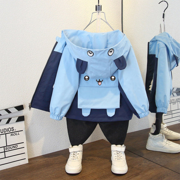 2025 Spring and Autumn Children's Clothing Boys Jacket Trend Children's Casual Handsome Hooded Jacket Baby Jacket Trend
