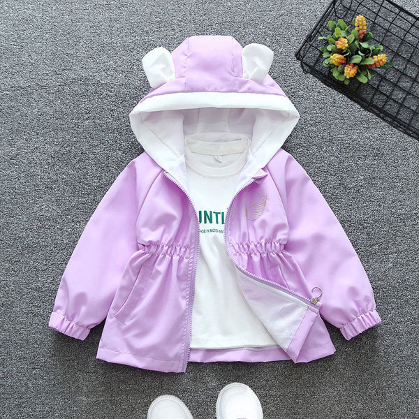Girls’ Trench Coat – Internet Celebrity Wings Design Girls’ Casual Jacket
