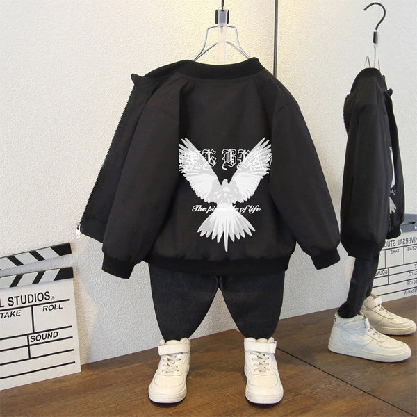 Boys' coat spring and autumn 2025 new casual middle and older children's foreign-style top children's handsome versatile jacket jacket