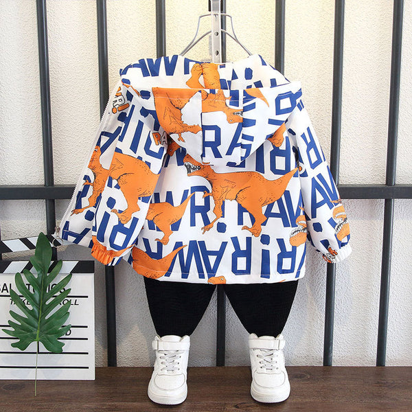 coat 2025 new boys 6 baby jacket hooded casual trench coat 8 jacket 10 Korean
