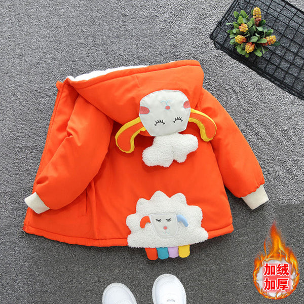 Girls' winter cotton jacket 2025 new autumn and winter models medium and large boys padded and piled and thickened winter pie to overcome
