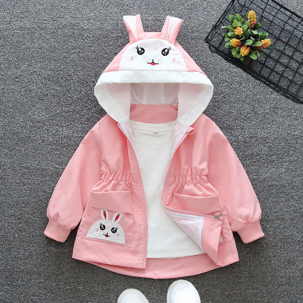 Children’s Hooded Cartoon Trench Coat – Spring & Autumn 2025 New Fashion Jacket