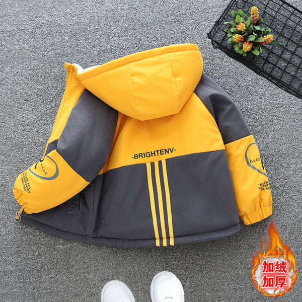 Han Fan Girls Winter Padded Pie Overcomes Fleece Thickened Padded Jacket 2025 New Middle-aged and Older Boys Hooded