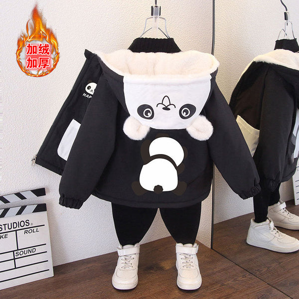 Boys' jackets autumn and winter 2025 new children's children's clothing girl baby fleece thickened fashionable cotton-padded clothes outside