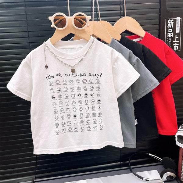 Children's short-sleeved summer new boys' pure cotton 2025 loose Korean version T-shirt girls' summer top children's clothing