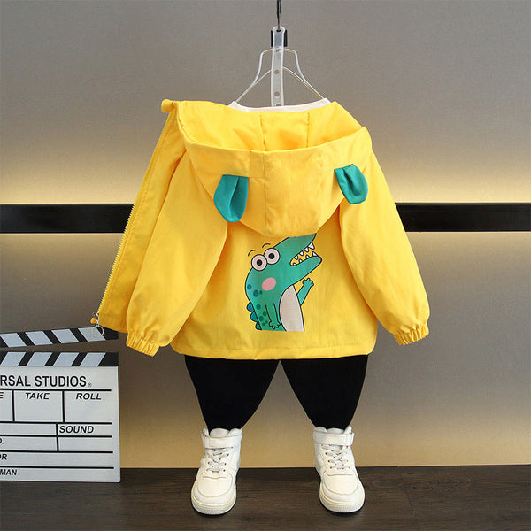 2025 children's clothing  coat new boys and girls hooded zipper shirt jacket medium and children's spring top