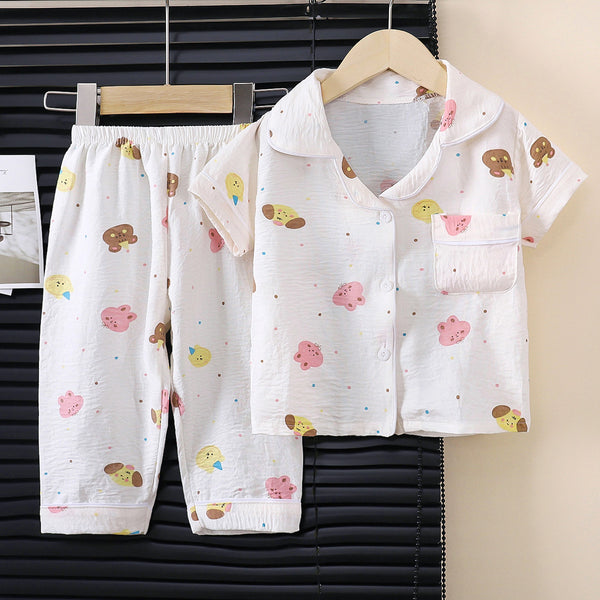 Children's pajamas set, summer boys' new baby air-conditioning clothes, girls' thin summer home clothes, children's clothing