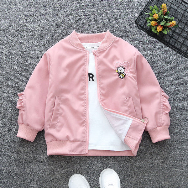 2025 Trendy Kids’ Jacket – Girls’ Sports Zipper Hoodie, Spring/Autumn Casual Top