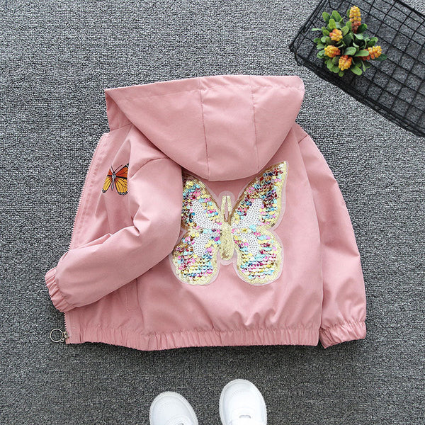[Foreign Trade Explosion] Girls' Spring and Autumn Jacket 2025 New Girls' Medium and Large Children's Thin Hooded Jacket Top