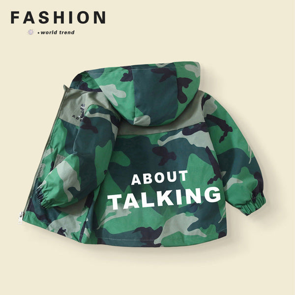 Girls' coat spring and autumn new children's hooded top jacket spring girl baby boy spring clothes