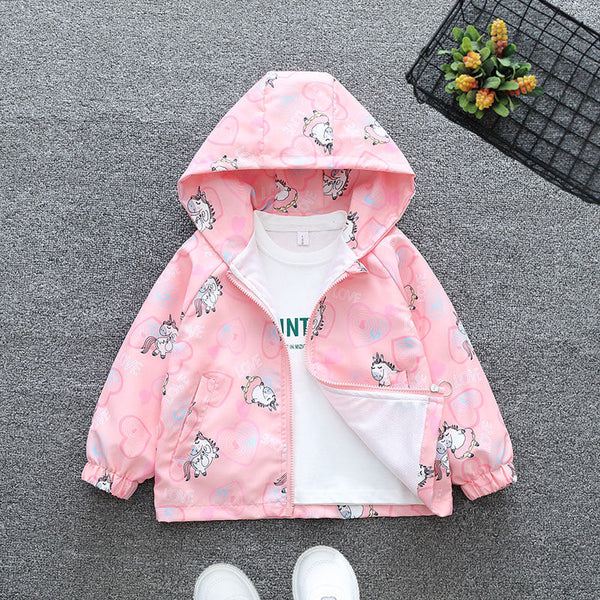 Girls trench coat spring and autumn Internet celebrity hooded top