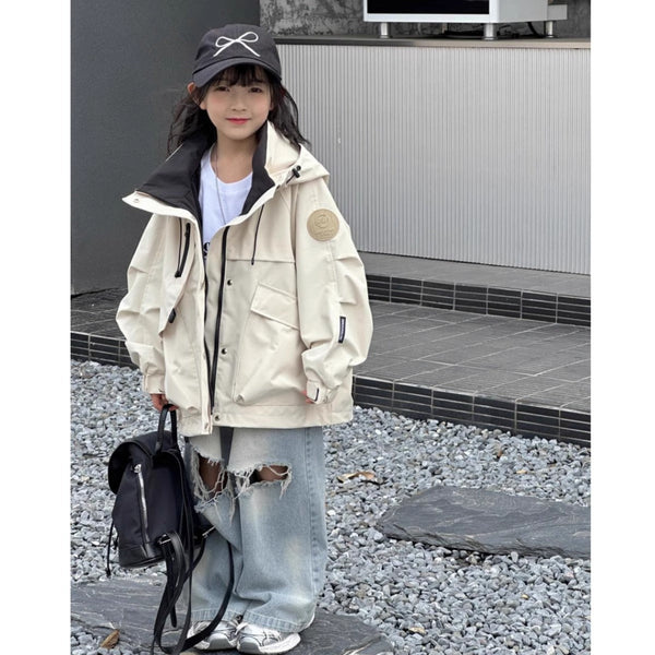 Girls’ Jacket – Fashionable Outdoor Casual Coat, Lightweight Foreign-Style Top