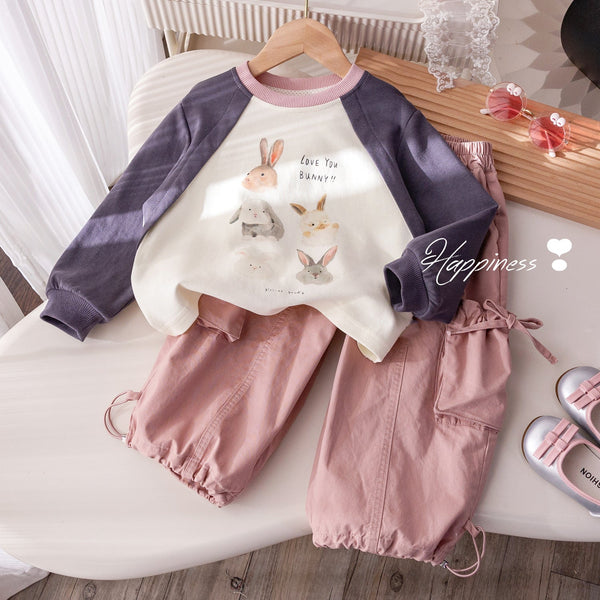 2025 Girls’ Korean-Style Bow Overalls – Trendy Spring Autumn Casual Pants for Kids, Fashionable Foreign-Style Trousers