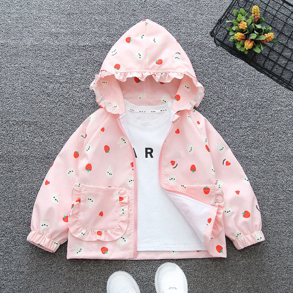 Baby Girl Strawberry Trench Coat – Spring & Autumn Lightweight Jacket  Adorable. Comfortable. Stylish.