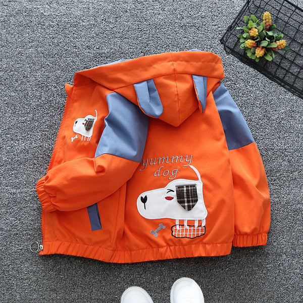 Boys and girls hooded cartoon cute dog design jacket