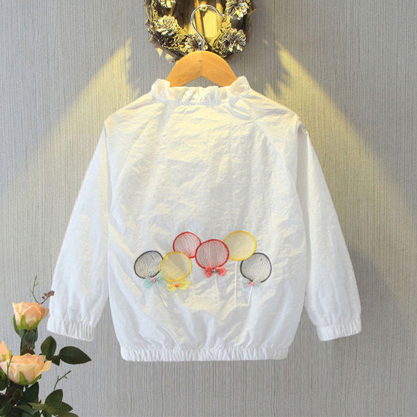 Girls' coat embroidered spring and autumn clothing 2025 new Korean version of medium and large children's thin jacket baby versatile top