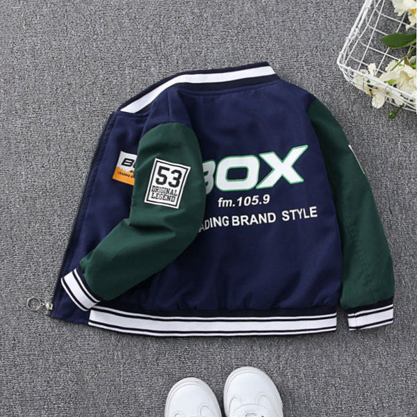 Children's coat 2025 autumn coat boys basketball jacket medium children contrasting color trench coat thin spring and autumn jacket