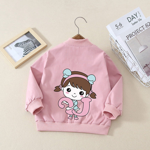 Girls autumn baseball jacket 2025 new children's older girls spring and autumn foreign jacket little girl jacket