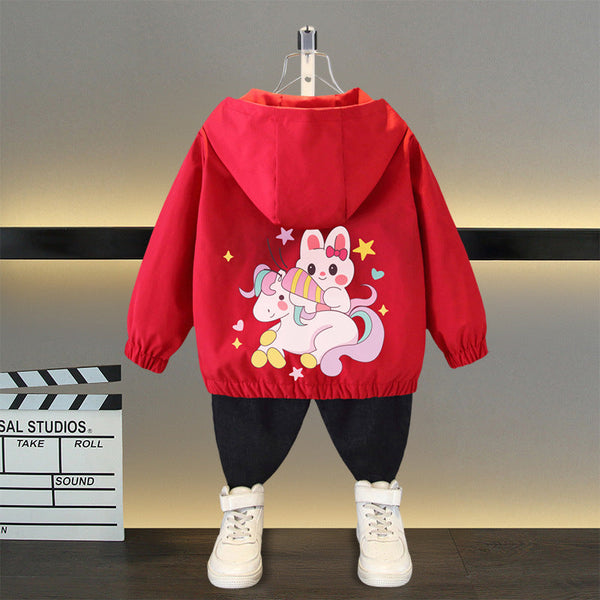 Girls coat spring and autumn 2025 new children's baby fashionable casual jacket little girl Korean jacket