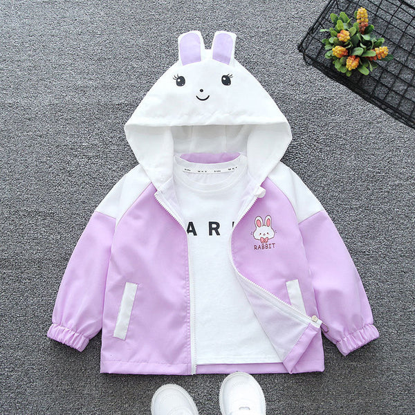 Girls' Jackets Spring and Autumn Cute Rabbit Design