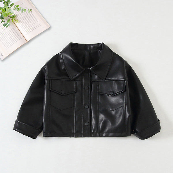 Girls' Motorcycle style Jacket Pu Leather