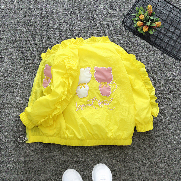 Girls baseball jersey cardigan 2025 spring thin jacket spring and autumn children's clothing medium and large children's baby jacket