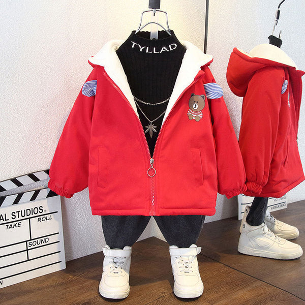 Boys Fleece Jacket Autumn and Winter Thickened
