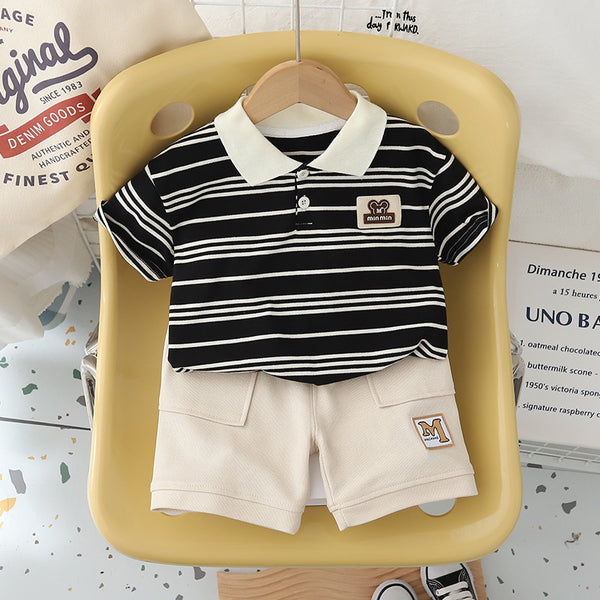 Children's short-sleeved set pure cotton summer new children's shorts clothes boys summer T-shirt children's clothing