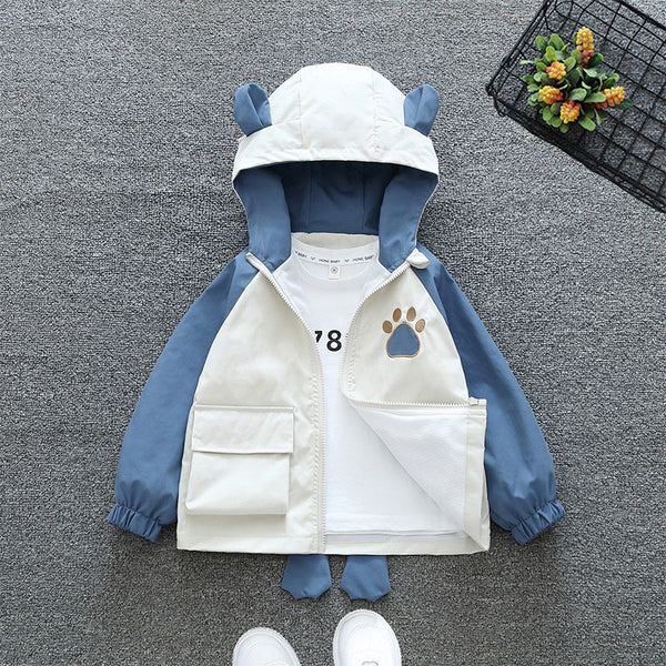 Boys' coat for spring and autumn cartoon hooded